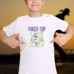 Bio T-Shirt Einschulung – First Sip Motiv – Farben Weiß und Schwarz7