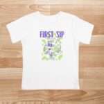 Bio T-Shirt Einschulung – First Sip Motiv – Farben Weiß und Schwarz6