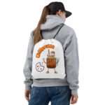 Kordelzugbeutel für Kinder und Jugendliche – Chillpresso Motiv – Schwarz mit Cold Brew Print3