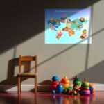 Buntes Kinderposter „So schmeckt unsere Welt“ mit typischen Speisen aus verschiedenen Kontinenten – Weltkarte zum Lernen & Staunen in 7 Größen 7