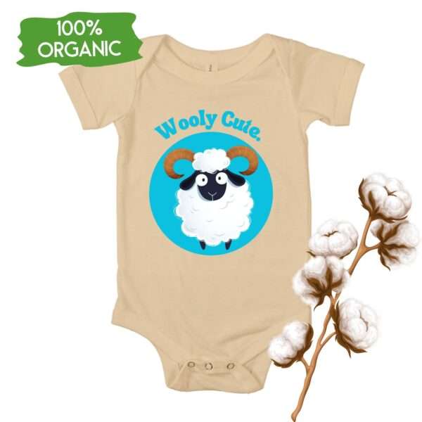 Bio-Babystrampler mit Schaf-Motiv „Wooly Cute“ in Weiß, Natural oder Schwarz – 100 % Baumwolle4