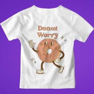 Donut Worry T Shirt Kinder weiß und schwarz (4)