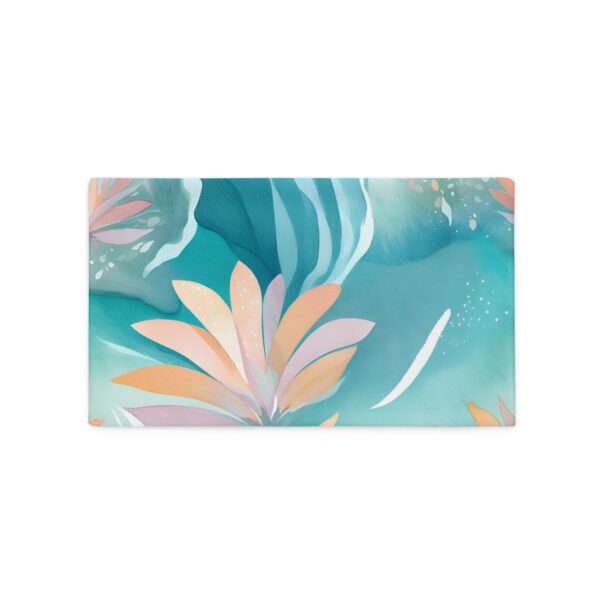 Zierkissenbezug Blütenmeer – Aquarell-Blüten in Türkis und Apricot47