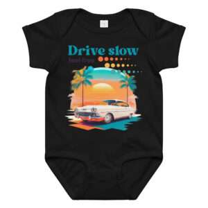 Babybody aus Baumwoll-Jersey 12–24 Monate „Drive slow – feel free“