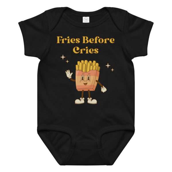 Babybody aus Baumwoll-Jersey 12–24 Monate „Fries Before Cries“