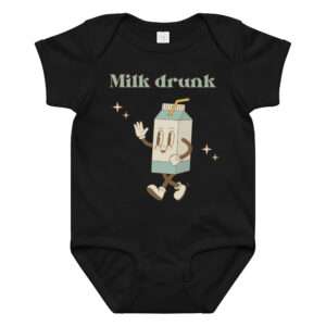 Babybody aus Baumwoll-Jersey 12–24 Monate „Milk Drunk“