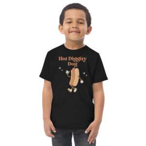 Kinder-T-Shirt 2–6 Jahre „Hot Diggity Dog“ – mit Senf, Stil und einem Lächeln