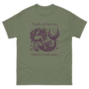 Unisex-Damen-T-Shirt „Made of ocean, stitched with stars“ (XS–3XL)