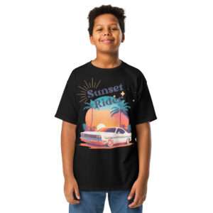 T-Shirt „Sunset Rider“ XS-XL – für Kinder und Teenies mit Muscle-Car-Vibes