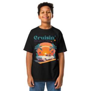 T-Shirt „Cruisin’ into good vibes“ XS–XL – Muscle-Car-Mood trifft Sommer-Feeling für Kinder und Teenies