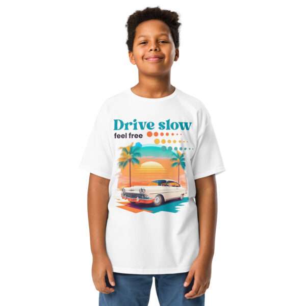 T-Shirt „Drive slow – feel free“ XS–XL – Retro-Car-Vibes für entspannte Teenies – Bild 2